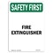 Signmission OSHA SAFETY FIRST Sign, Fire Extinguisher, 24in X 18in Rigid Plastic, 18" W, 24" L, Portrait OS-SF-P-1824-V-11117 - alternate 1